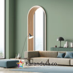 Modern,Living,Room,Interior,With,Arch,,Mint,Color,On,Wall