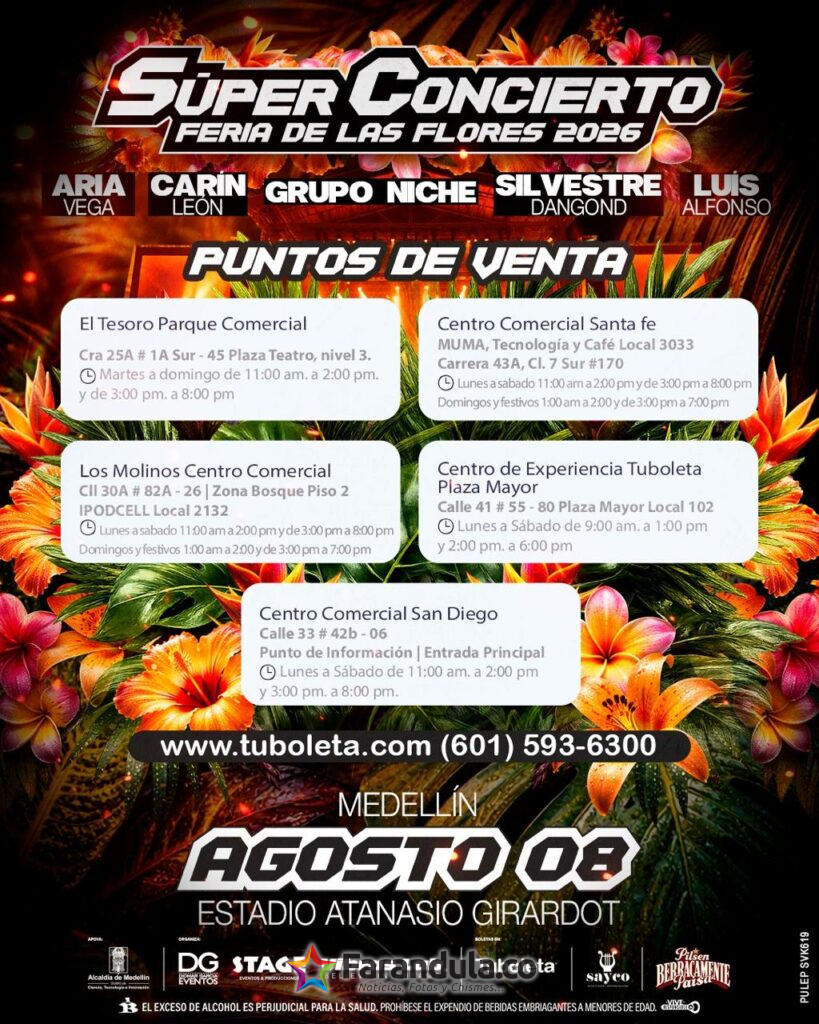 Medellín se prepara para vivir el súper concierto Feria de Flores 2026, el evento musical más tradicional y esperado de la feria 1