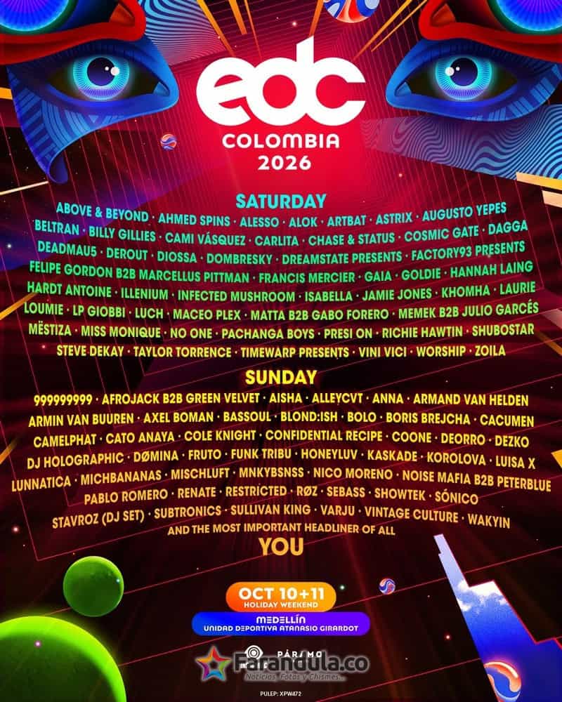 EDC Colombia revela la distribución oficial por días de su primera edición 1