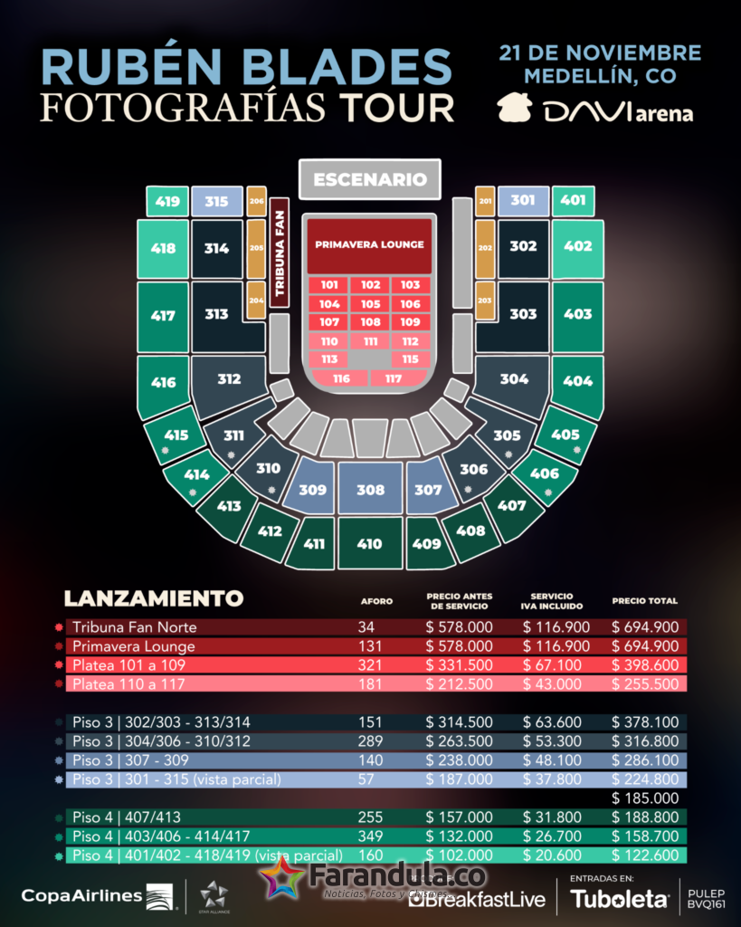 Rubén Blades regresa a Medellín y ya está disponible la preventa para su esperado "Fotografías Tour" 1