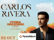 Carlos Rivera regresa a Colombia con ¡Vida México! Tour, 2 de octubre en el Movistar Arena de Bogotá