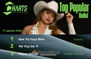 VALERIE CONQUISTA ECUADOR: QUE TE VAYA BIEN SE CORONA #1 EN EL TOP POPULAR RADIAL