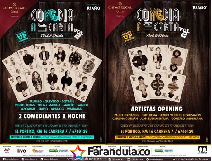 En agosto regresa ‘Comedia a la carta’ vol.2