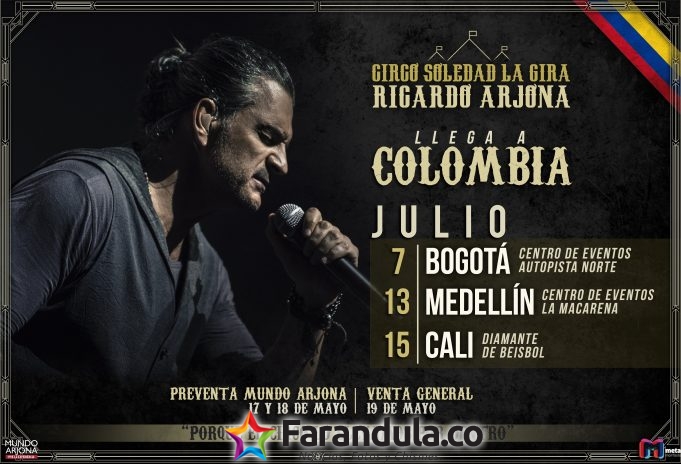‘Circo Soledad’ la gira de Ricardo Arjona llega a Colombia