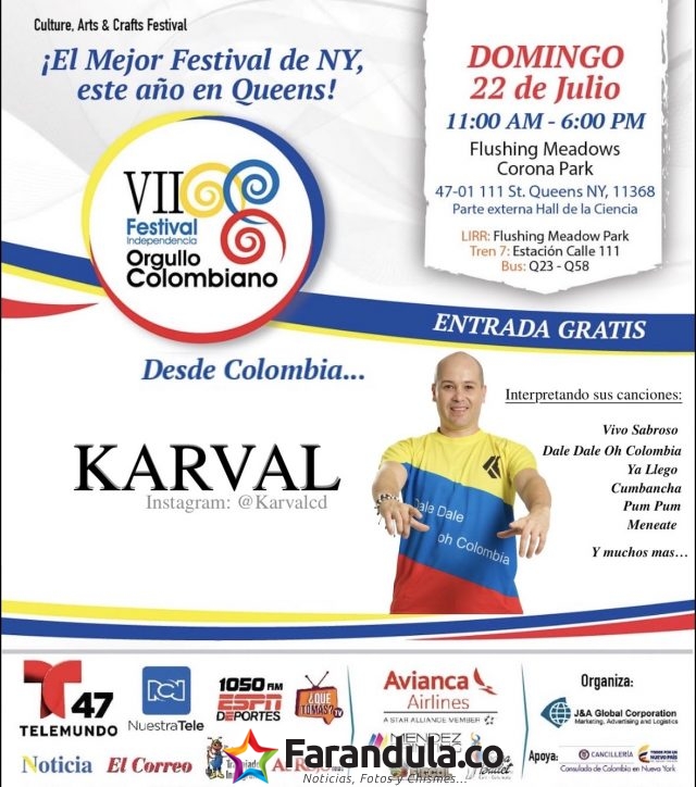 La independencia de Colombia en New York se celebra con Karval