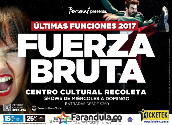 Fuerza Bruta anuncia las últimas funciones en el Centro Cultural Recoleta – Buenos Aires