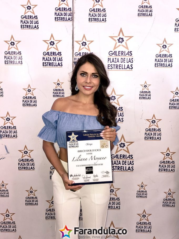 Liliana Moyano recibe homenaje en Galerías Plaza de las Estrellas de México