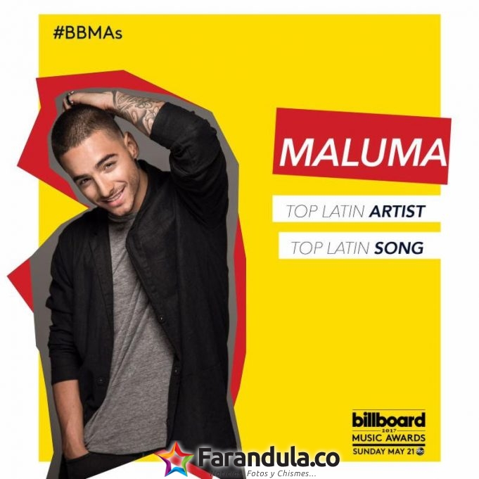 Maluma recibe dos nominaciones a los premios Billboard americanos