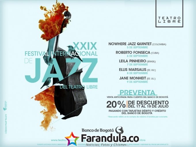Preventa: XXIX Festival Internacional de Jazz de Bogotá del Teatro Libre de Bogotá