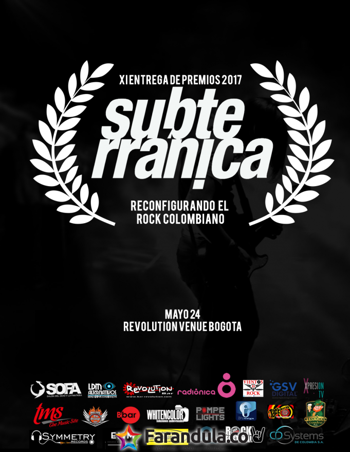 El 24 de mayo se entregan los Premios Subterránica al Rock Colombiano
