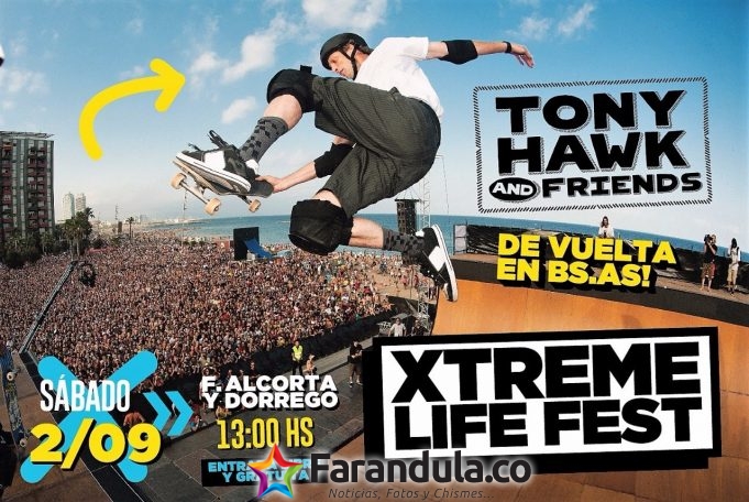 Tony Hawk, el rey del skate, vuelve a la Argentina